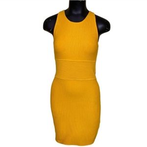 House of Harlow 1960 Fitted Yellow/Gold Ribbed Dress